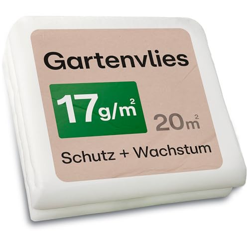 Praknu Gartenvlies für Pflanzen 17g/m² – 20m² (2x10m) - ?????????????? Wachstumsvlies für Beete - Wasserdurchlässig & UV-stabil – Schutz vor Frost, Schädlingen & Unkraut