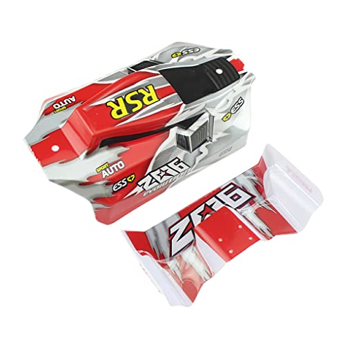 RCGOFOLLOW 1:14 RC Car Body Shell Dekoratives Modellfahrzeug Oberrahmen Leichte Ersatzteile Ersatz für WLtoy 144001 1335, Rot