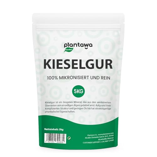 PLANTAWA Kieselgur 5kg | 100% Natürlich und Nachhaltig | Diatomaceous Earth | Fein Gemahlenes Kieselgur Pulver Ohne Chemische Behandlungen | Vielseitig Einsetzbar