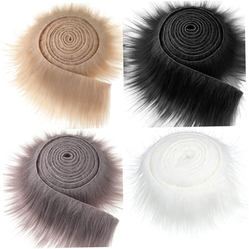 CNAFGBGG 4pcs Therian Maske DIY Kit Faux Fuzzy Stoff 59 Pelzung für Halloween -Maske leicht zu schneiden Furr -Felr -Fuzzy -Stoff, Faux Furr für DIY Gear Masquerade Cosplay.