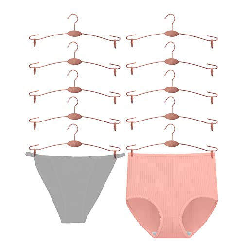 SUNTRADE Metall-Unterwäsche-Büstenhalter, langlebige Hosen-Kleiderbügel mit Clips, für Dessous-Shop, 10 Stück (Roségold-B1)