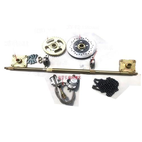 HMParts Hinterachse Set 815mm mit Bremse Kettenrad etc. ATV, Quad 4 Takt Eigenbau