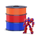 SUNLU PETG Filament 1,75 mm 3KG, 3D Druckerfilament Bundle, Verbesserte Zähigkeit Hohe Schlagfestigkeit, Geeignet für die Meisten FDM 3D Drucker, 1kg pro Spule, 3 Rollen, Blau + Rot + orange