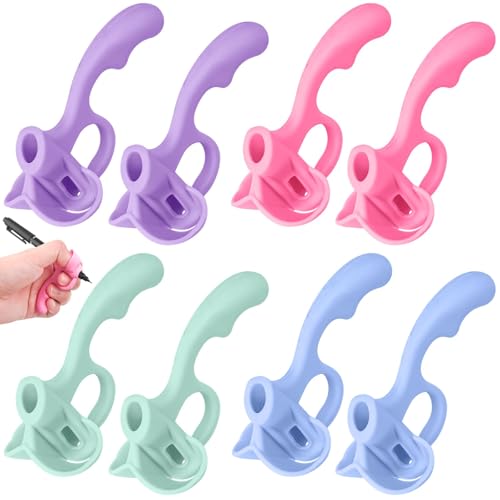 CONJURAIDE 8 Stück Stifthalter Kinder Hilfe, Bleistiftgriffe für Kinderhandschrift Stiftehalter Schreibhilfe Lernhilfe Griff Stifthaltung Stift Kinder Stifte Halter Schreiblernhilfe für Kinder