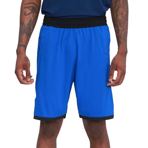 Generisch Männer Kurze Sport Shorts Männliche Sport-Shorts, Outdoor-Fitness, Laufen, Basketball-Shorts, Training, schnell trocknend, Geteilte fünfteilige Hose Herren Shorts Leicht (Blue, XXL)