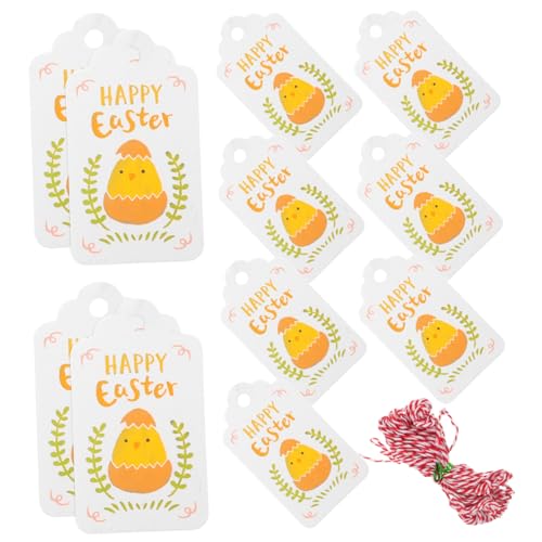 PartyKindom 100 Stück Bemalten Hühnerschilds Stichworte Glücklich Tier-geschenkanhänger Frühling Farbig Klein Mini Du Hähnchen-geschenkanhänger Küken Etiketten Papier Die Hängende Tags