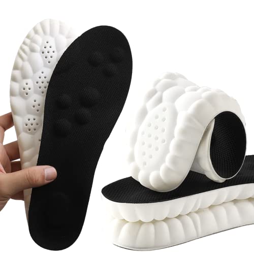 Memory Schaum Einlegesohlen mit Arch Support für Damen und Herren, Komfort Massage Einlegesohlen, Ersatz-Schuheinlagen für Turnschuhe, Turnschuhe, Arbeitsstiefel(40.5/41EU Schwarz)