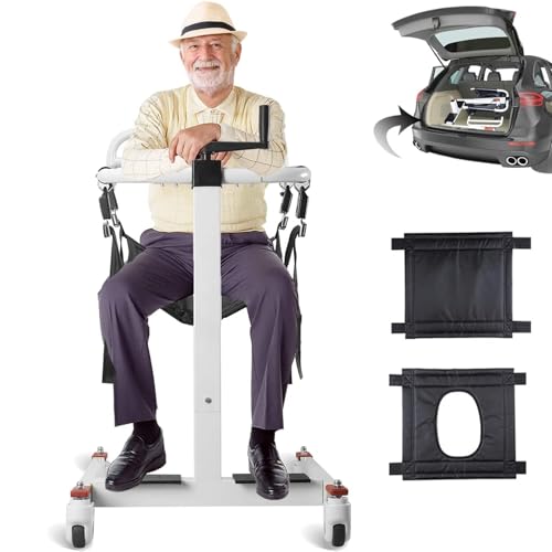 Patientenlift Transferstuhl, Patientenlift für Zuhause, Patienten-Transfer-Lift Rollstuhl für Auto, leichter Nachttisch, Badezimmer, Rollstuhl, Duschstuhl für ältere Menschen