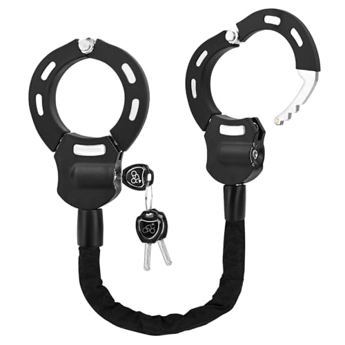 GuKKK E Scooter Schloss,Handschellenschloss mit Schlüssel, Fahrradschloss für E Scooter mit Gummi-Lock-Hülse, 93CM, 1.46KG, Hochsicherheitsschloss ideal für Scooter, Fahrrad & E-Bike, Motorrad