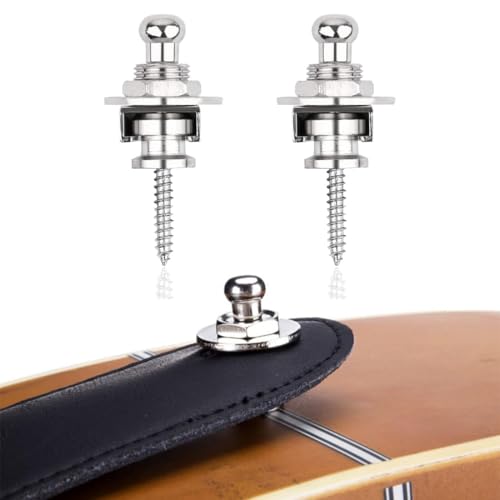 Gitarrengurt Knöpfe, 2 Stück Gitarrengurtschlösser, Gitarrengurt Schlösser, Gitarre Strap Locks, Gitarre Strap Lock Button, Schlösser für Gitarrengurte für E-Akustik-Gitarre,Bass-Gurtschlösser Ukulele