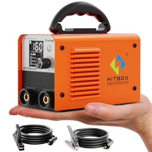 HITBOX 160A 2-in-1 Ultra Mini Inverter Schweißgerät, Lift TIG MMA ARC, 230V Inverter mit Arc Force, Hot Start, Anti-Stick, LED Display, IGBT Inverter für Heim- und Berufsnutzung(ARC200D MINI3)