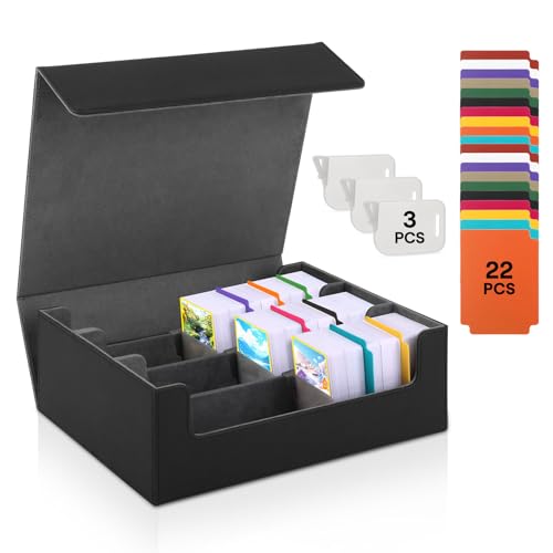 talifoca Sammelkarten-Aufbewahrungsbox für 1800+ Karten, MTG Deck Box Magnetische Karten Deck-Box, Commander Karten Deck-Box für MTG und Sports Karten, mit 22 kompatiblen Kartenteilern