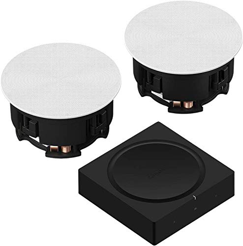 Sonos Amp Set | mit 1 Paar In-Ceiling Speaker by Sonance - (passiv, kabelgebundene Decken-Einbau-Lautsprecher, Sonos Trueplay Tuning)