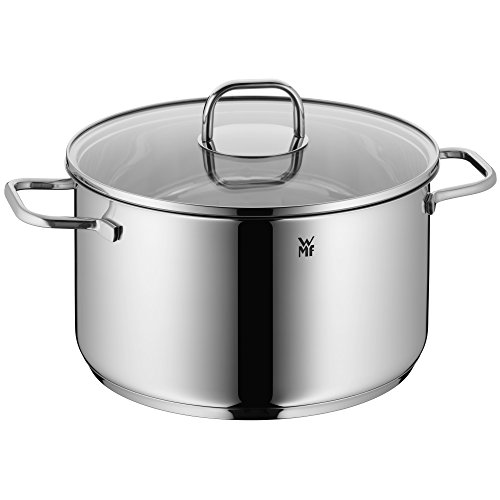 WMF Inspiration Kochtopf groß 24cm, Glasdeckel, Fleischtopf Induktion 5,7l, Cromargan Edelstahl poliert, unbeschichtet