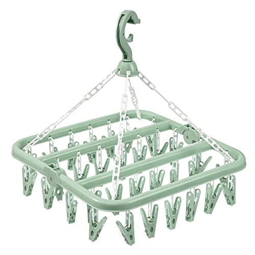 kleiderbügel Plastik mit 32 Clips und tropfenförmigem faltbarem Hängeregal，Clothes Drying Rack，wäscheständer ausziehbar，kleiderbügel platzsparend