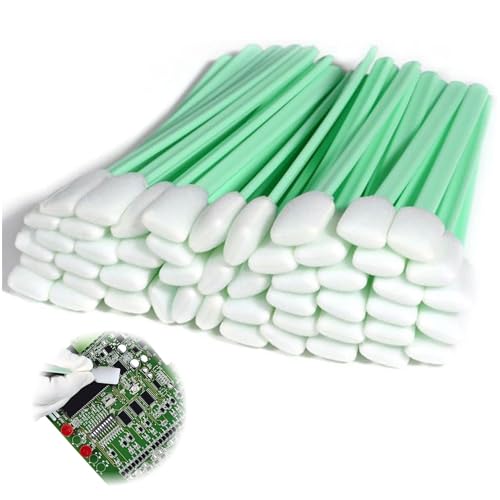50 Stück Reinigung Schwamm Lang Steril,Schaumreinigungs-Wattestäbchen,Reinigungsstäbchen Wattestäbchen,Wattestäbchen Lang,Wattestäbchen Rechteckig für Tintenstrahl Druckkopfreiniger, Linsen Reinigung