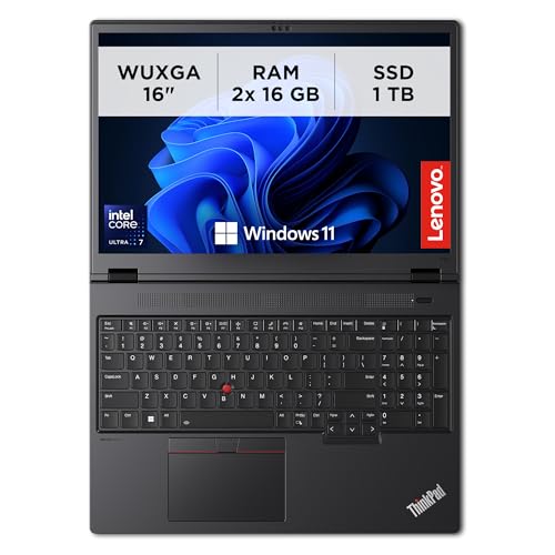 Lenovo - Mobile Workstation 16 Zoll ThinkPad P16v Gen 2, professioneller Laptop Windows 11 Pro, Intel Core Ultra 7 155H, 2x16GB DDR5 RAM, 1TB SSD NVMe - Computer NVIDIA RTX 500 Ada, USB-C und HDMI