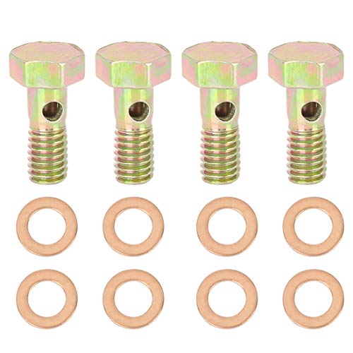X AUTOHAUX 4 Sätze Motorrad Hohlschrauben Bremse Banjo Hohlschraube Metrisch Gewinde M6x1,0mm