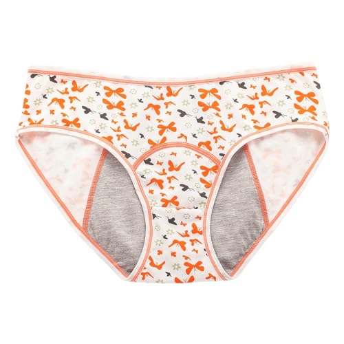 Unterwäsche Damen L auslaufsichere Unterwäsche, Starke Blutung, Damen-Slips für die Zeit nach der Geburt Unterwäsche Und Frau (Orange, S)