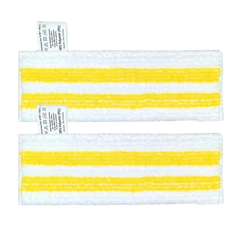 2-er Set Dampfreiniger Ersatztücher für Kär-che-r,Mikrofaser-Tuchset,hochwertige Feinstfaser, Klettsystem, Weiss, Waschbar Mikrofaserbezug für Alle Böden