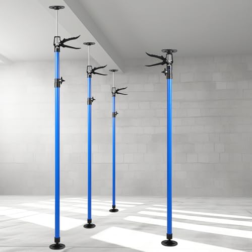 ISOISL 4er Set Deckenstütze, Montagestütze bis 50kg Tragkraft,Teleskopstützen bis 45°,Montagestütze 115-290cm,Einhandstütze für Wände, Decken,Stützen Höhenverstellbar,Deckenstützen aus Stahl