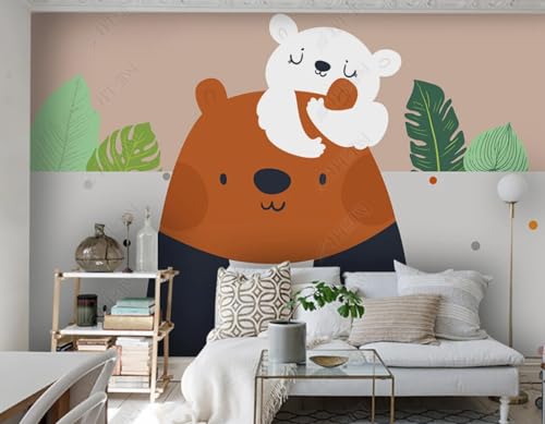 Fototapete 3D Effekt 3D Tapete Handgezeichneter Kinderzimmerbaby-Elefant-Tierhimmel Fototapete Wandgemälde Vlies Wohnzimmer Schlafzimmer Wanddekoration 350(W) X256(H) Cm