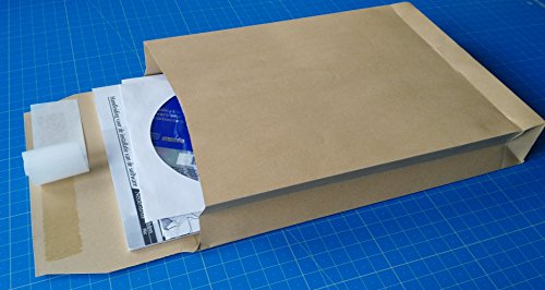 50 Faltentaschen Versandtaschen DIN B5 176 x 250 x 40 mm braun 120 g/m²