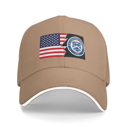 Baseballmütze Der Us-Zolldienst Und Amerika Schirmmütze Uv Schutz Laufkappe Vintage Schildkappe Für Wandern Reisen Angeln
