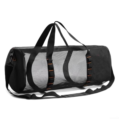 Vilgftyiet Netz-Tauchtasche, extra groß, Netz-Reisetasche für Tauch- und Schnorchelausrüstung, Trockentasche für Maske, Flossen, Schnorchel, Schwarz