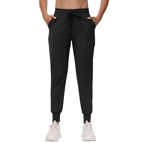CAMPSNAIL Jogginghose Damen Lang Sporthose Abriebfest Trainingshose Sweatpants Sweathose mit Elastischem Bund Jogginghosen (Schwarz XL)