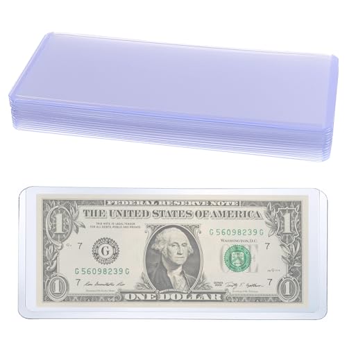 20 Blatt Geldscheine Aufbewahrung Dollar Billhalter Aufbewahrungsbox Wasserdichte Währungshüllen Display Schutzhülle Transparente Pvc Währungshüllen für Bargeld- und Banknotensammler