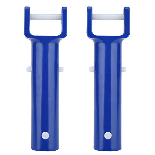 AUNMAS 2 Stück Schwimmbad-Clip-Griff, 14,5 * 5 cm Blau V Form Clip Bürstenkopf Griff Schwimmbad-Zubehör