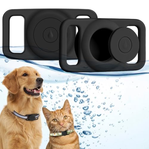 Ainiv Silikon Schutz Hülle, Wasserdicht Schutzhülle für AirTag, Kompatibel mit Apple Airtag GPS Finder Hundehalsband, Pet Loop Holder für AirTags, Tracking Finder Hunde und Katze Haustierzubehör