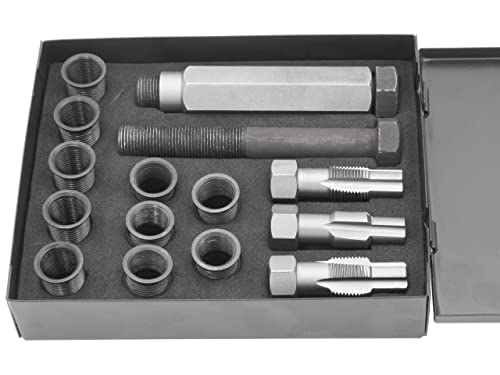 Zündkerzen-Gewinde Profi Reparatur-Set M14x1,25 Gewindeschneider Gewindebuchse für Motorsägen und andere Kleingeräte