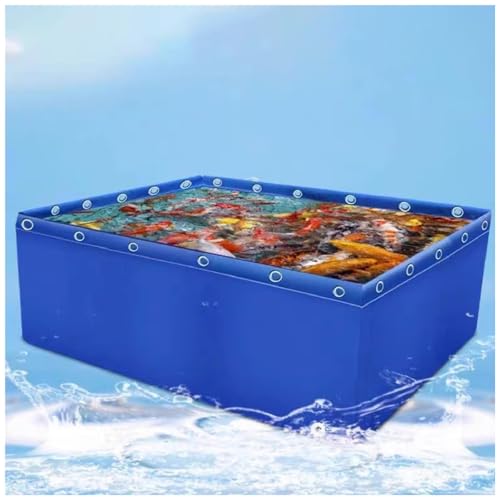150 * 100 * 50cm,Outdoor Aquarium Pool Teich PVC Segeltuch Teiche mit Ablassventil, für Salzwasserfische Plane Wasserspeicherbecken für Koi Fisch Schildkröten Schwimmen