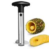 Asdirne Ananas Schäler, Ananas Schneider mit Edelstahlklinge in Lebensmittelqualität und ABS-Griff, Ananasschäler, 24 cm, schwarz.