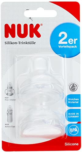 NUK Ersatztrinkschnabel für Learner Cup | kombinierbar mit allen First Choice Flaschen | 6-18 Monate | BPA-Frei | 2 Stück