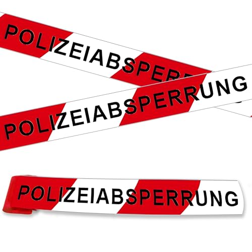Lichtfroh Polizei Zubehör für Kinder for Sicherheitsband für Kindergeburtstage und Partys 3-Farben Polizei-Absperrband - 10 Meter/Rolle, 7cm Breit, 3 Rollen - Polizei Thema Dekoration