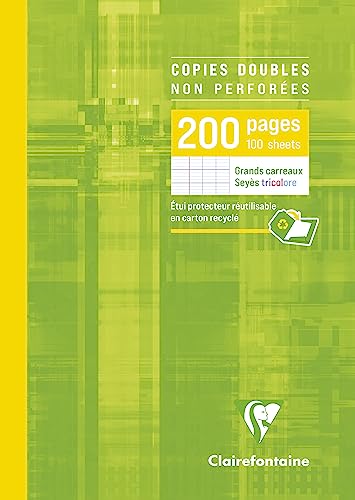 Clairefontaine 5721C Packung (mit 100 Kanzleibögen DIN A4, 21 x 29,7 cm, Seyes, französische Lineatur, ungelocht) 100er Pack weiß