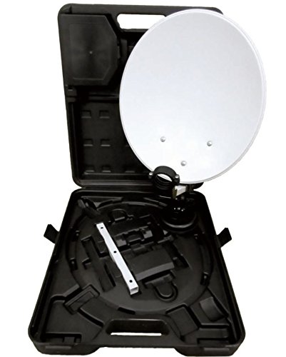 Opticum 9058 Camping/Balkon SAT-Anlage mit Koffer (HDTV, 3D, UHD, EasyFind Single LNB, 10m Kabelring) lichtgrau
