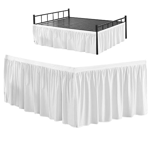 Schlafsaalbett Rock 36inch Polyester Atmungsaktivem Maschinenbett Rock weiße Plissierte Falten -Farb -Schlafsaal