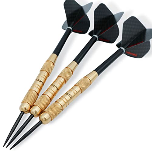Personalisierte Dartpfeile mit Gravur zum selbst gestalten | Steel Dartpfeile mit Metallspitze, Schäften und Darts Flights für Dartscheibe | 22g Dart-Set personalisiert mit Namen als Dart Geschenk