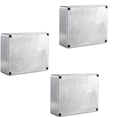Mintice 3 Stück Pro 1590BB Stil 119x94x30mm Aluminium Metall Stomp Box Gehäusegehäuse Gitarreneffektpedal