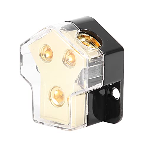 Car Audio Power Supply Distribution 1 * 1GA In 2 * 4GA Out Block Splitter, Power Distribution Ground Verteilerblock für Fit-Verstärker, Stereo-Anschluss