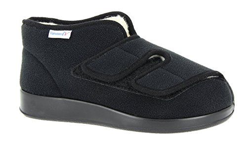 VAROMED Genua Winter Gesundheitsschuhe Damen & Herren Schwarz I Gr. 44 I Warm gefütterte orthopädische Schuhe für geschwollene Füße I Wechselfußbett I Made in Germany