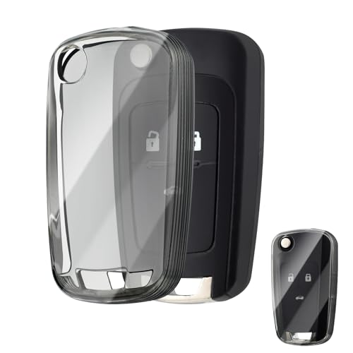 OFFCURVE Schlüsselhülle Transparent Autoschlüssel Hülle, Schlüsselcover Schlüsselgehäuse für Chevrolet Aveo Spark Cruze Opel Vauxhall Adam Cascada Mokka Astra Buick Regal Lacrosse