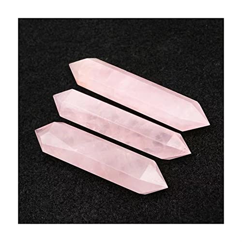RVBLRDSE 1pc Natürliche KristalleSteine ​​Rosenquarz Doppelspitze 60mm-70mm Höhlenarbeiten Geeignet for Möbeldekoration Crystal Specimen