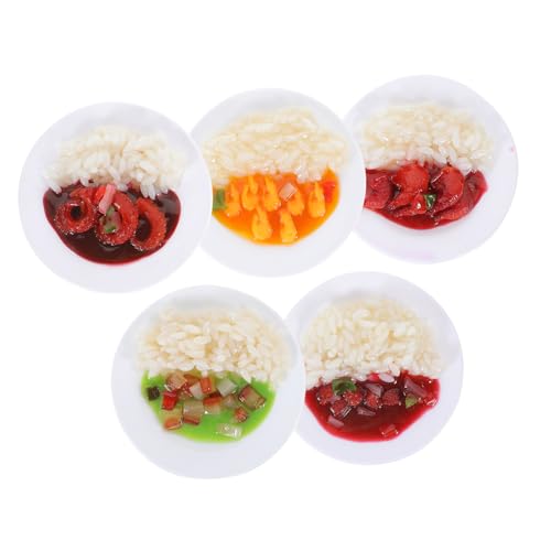 TOYANDONA 5st Prop-Modell Chinesisches Dim-Sum-Spielzeug Künstliche Desserts Puppenhaus-essensspielzeug Kinder Tun So, Als Ob Sie Spielzeug Küche-Essen- Spielzeuge PVC Reis X1 Donburi