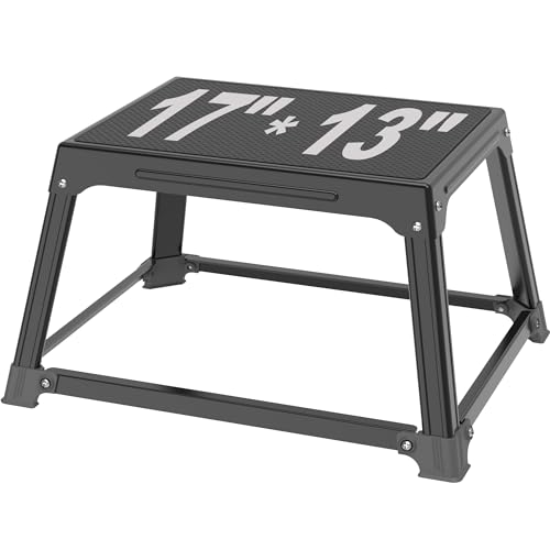 GanFindX Plyometrische Sprungbox aus Metall, 30,5 cm mit 43,2 x 33 cm Oberfläche, Stahl-Plyo-Box, Heim-Fitness-Training, Beweglichkeit, Ausdauer, Konditionierung, Krafttraining