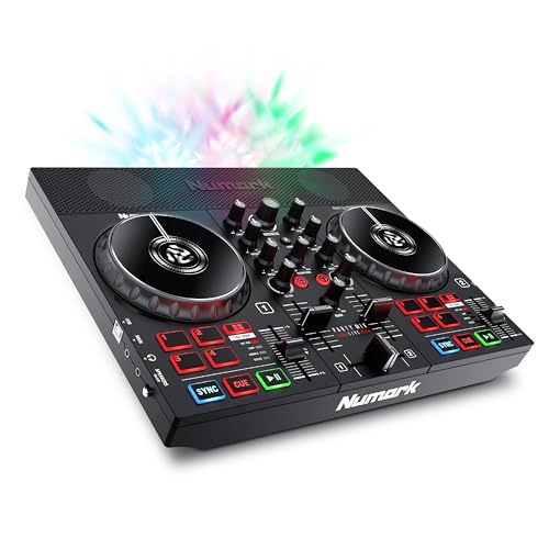 Numark party Mix Live DJ Controller Mischpult mit Eingebauten Lautsprechern, Lichtshow; Unterstützt Direktes Streaming von TIDAL, SoundCloud u. Mehr